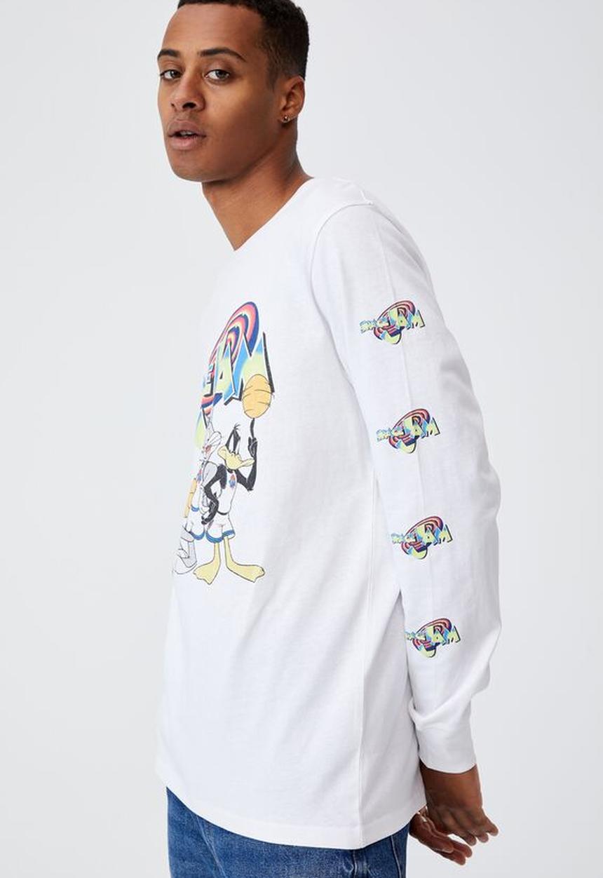 Cotton On - Tbar collab long sleeve T-shirt - white