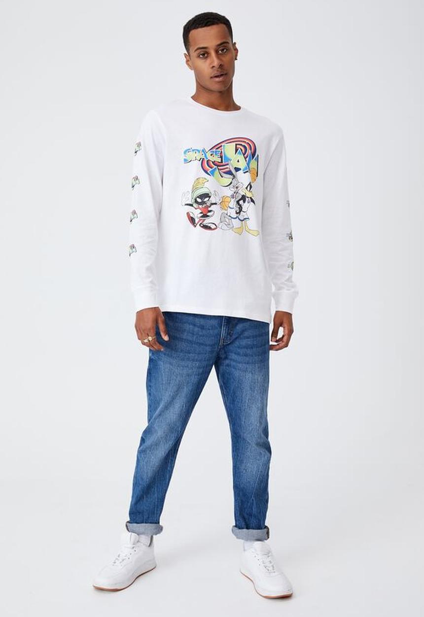 Cotton On - Tbar collab long sleeve T-shirt - white