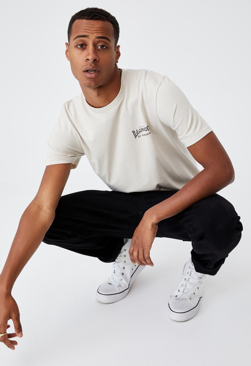 Cotton On - Tbar moto T-shirt - bone