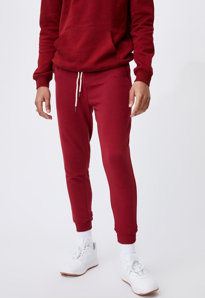 Cotton On - Trippy slim trackie - sundried red