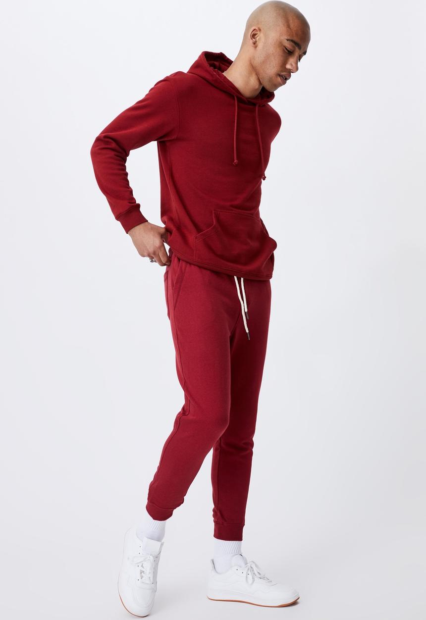 Cotton On - Trippy slim trackie - sundried red