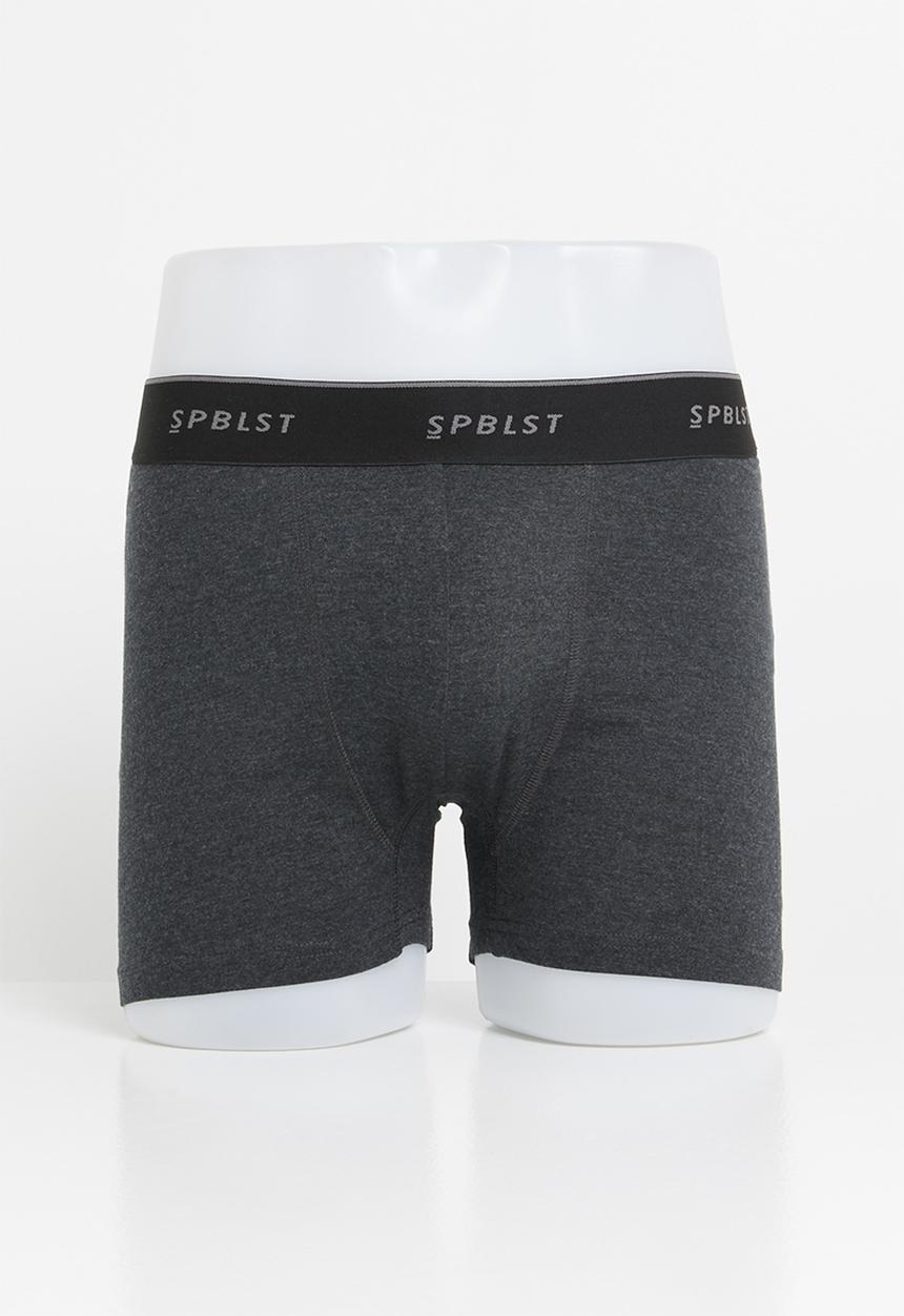 Superbalist - 2 pack tex boxer briefs - charcoal melange 
