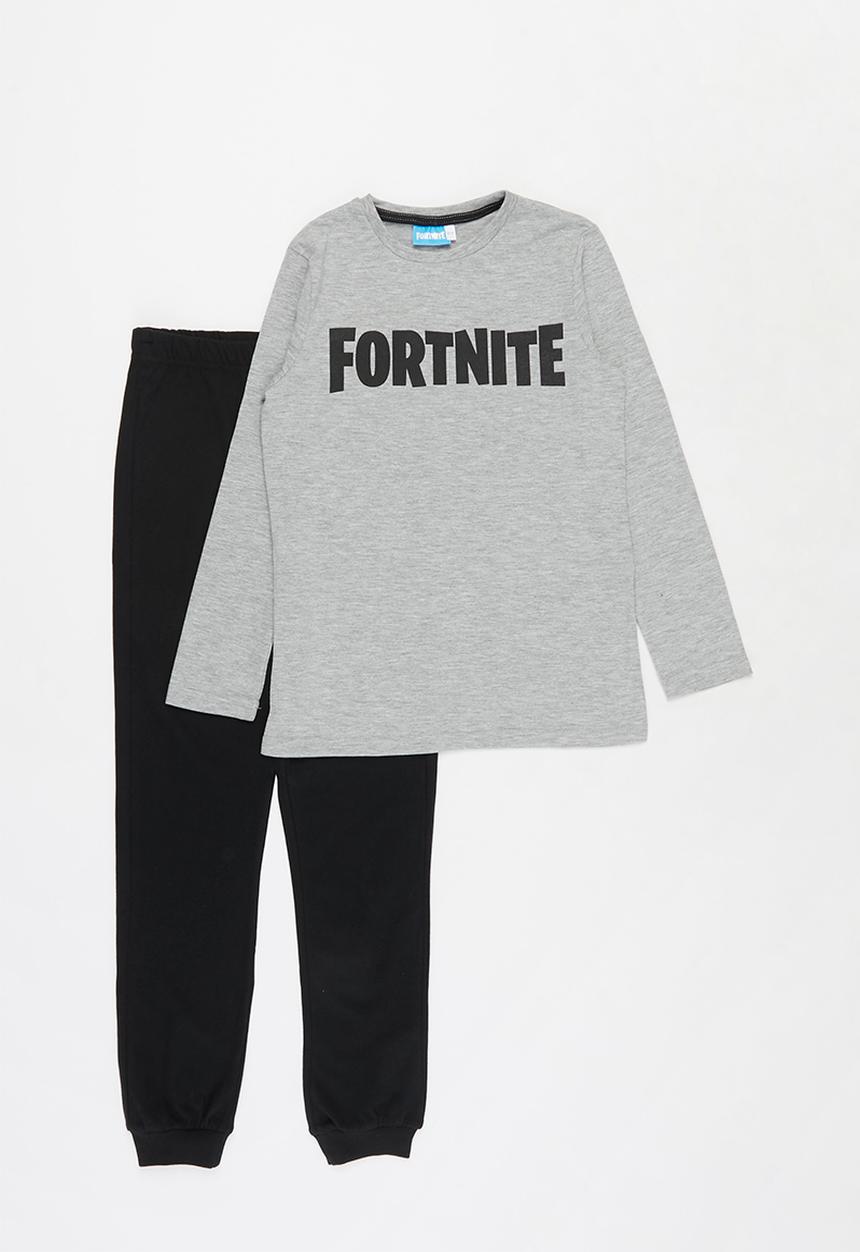 Rebel Republic - Fortnite top & pants pj set - grey & black