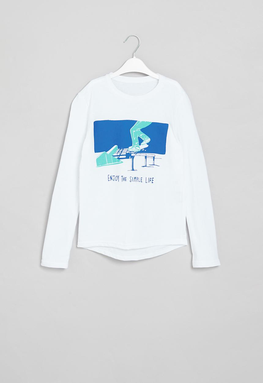 Rebel Republic - Boys long sleeve styled tee - white