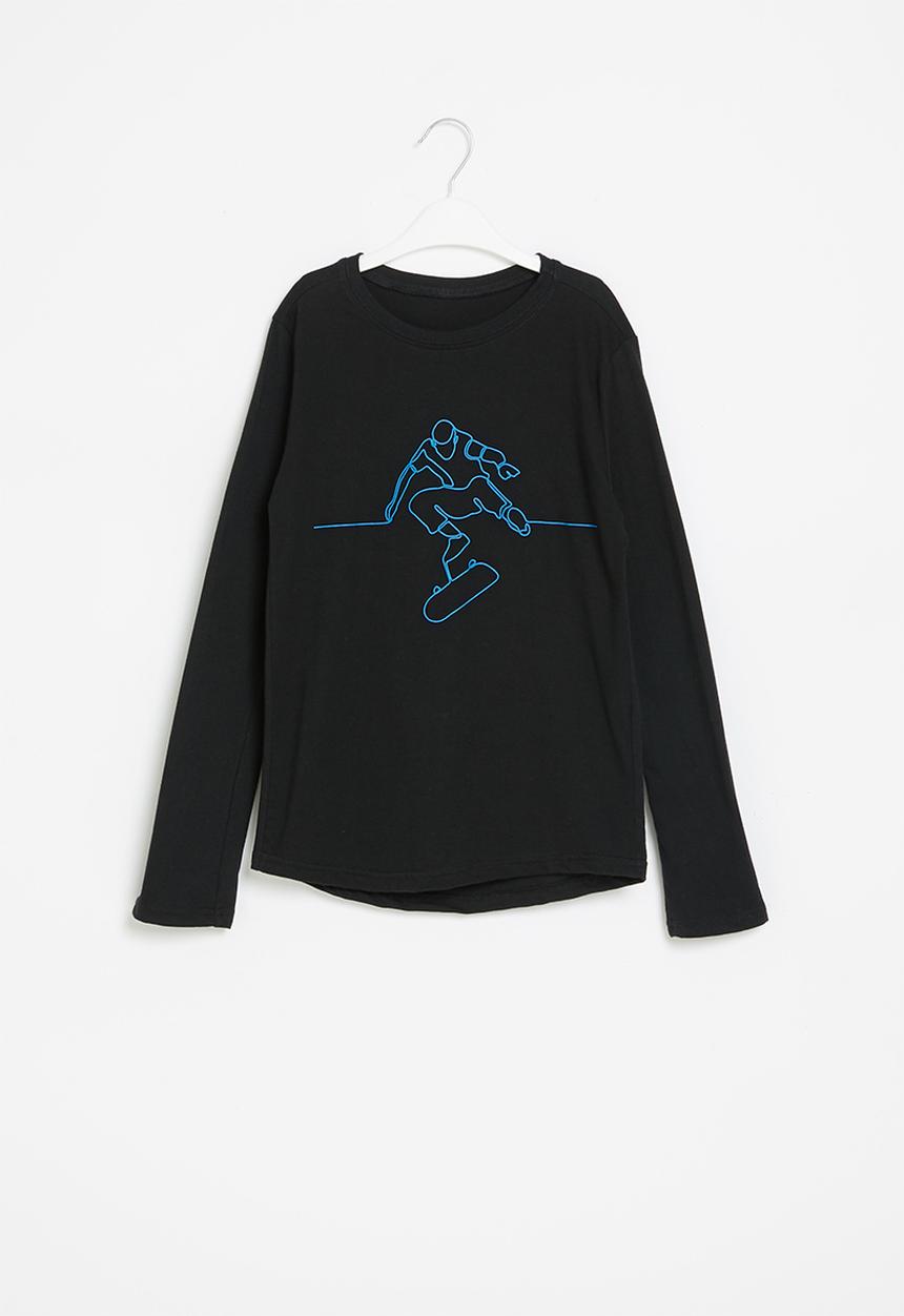 Rebel Republic - Boys long sleeve styled tee - black