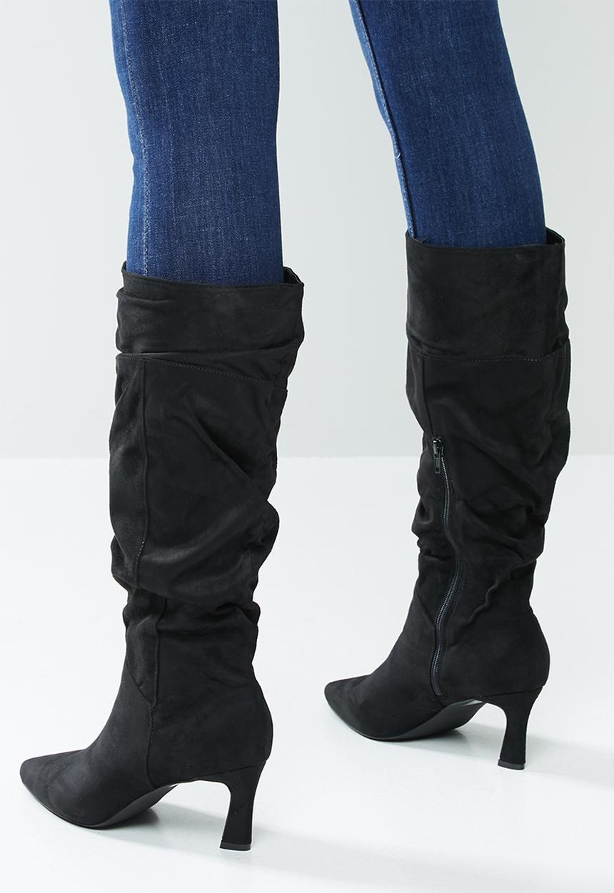 Madison® - Tiffany ruched boot - black