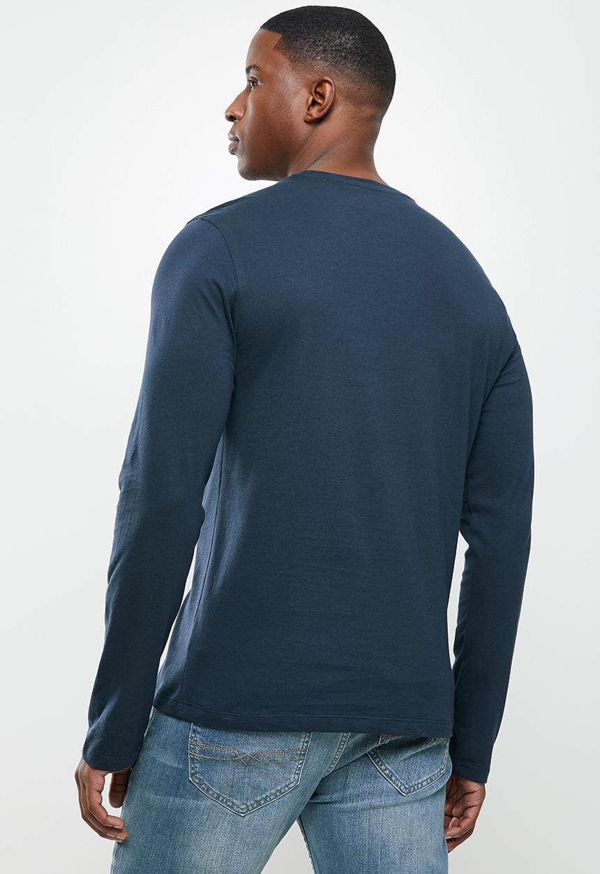 POLO - Paul long sleeve crew neck tee - navy