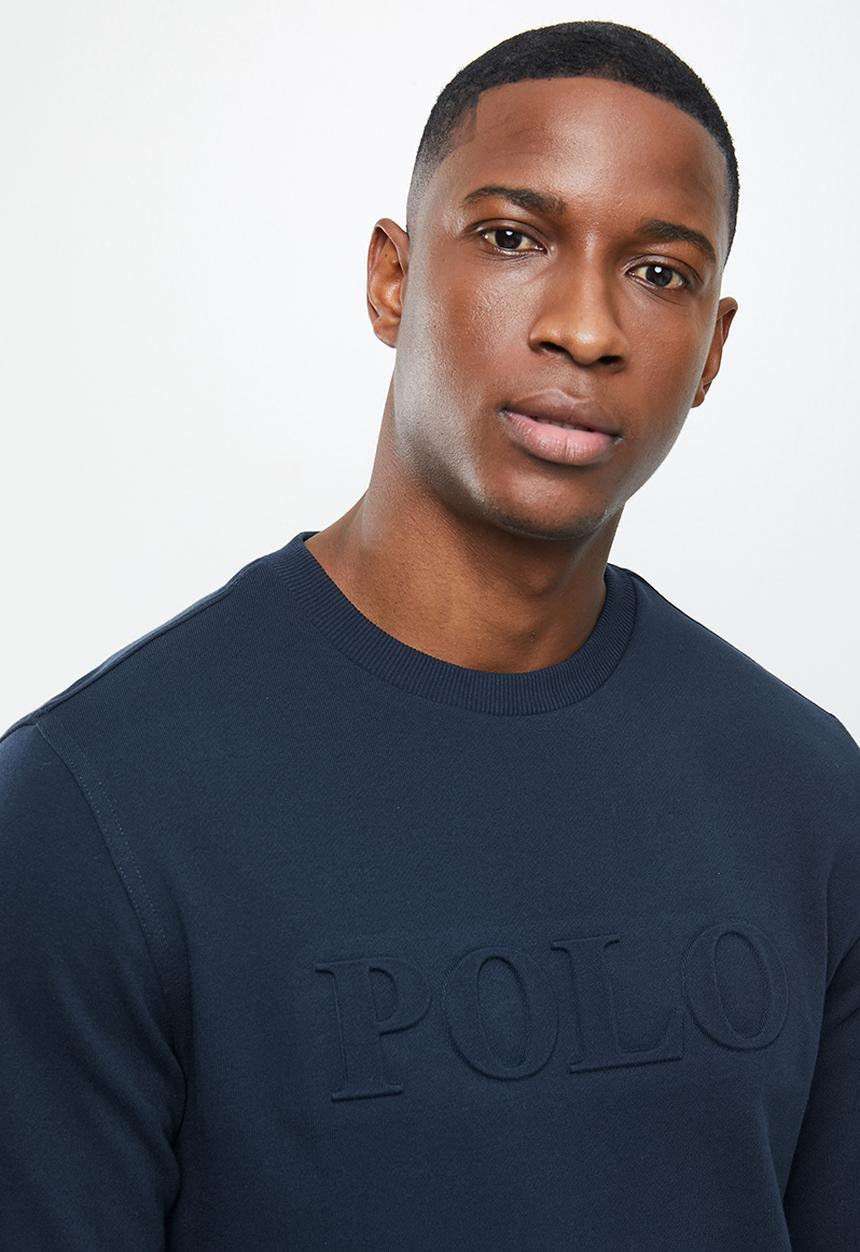 POLO - Will debossed sweater - navy