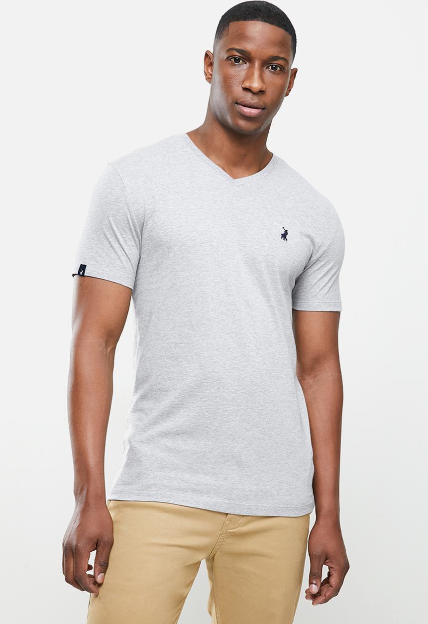 POLO - Michael v-neck short sleeve tee - grey 