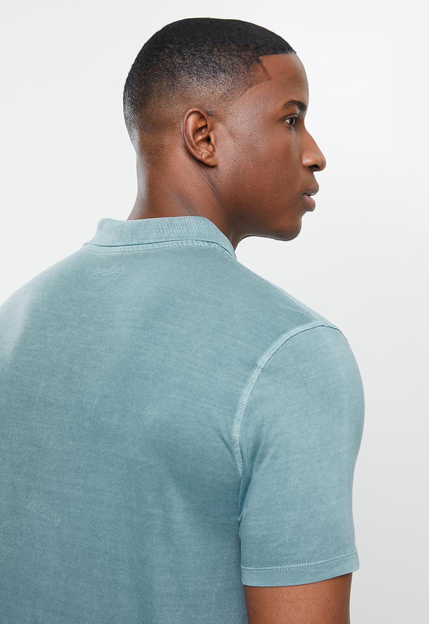 POLO - Thomas overdyed short sleeve golfer - blue