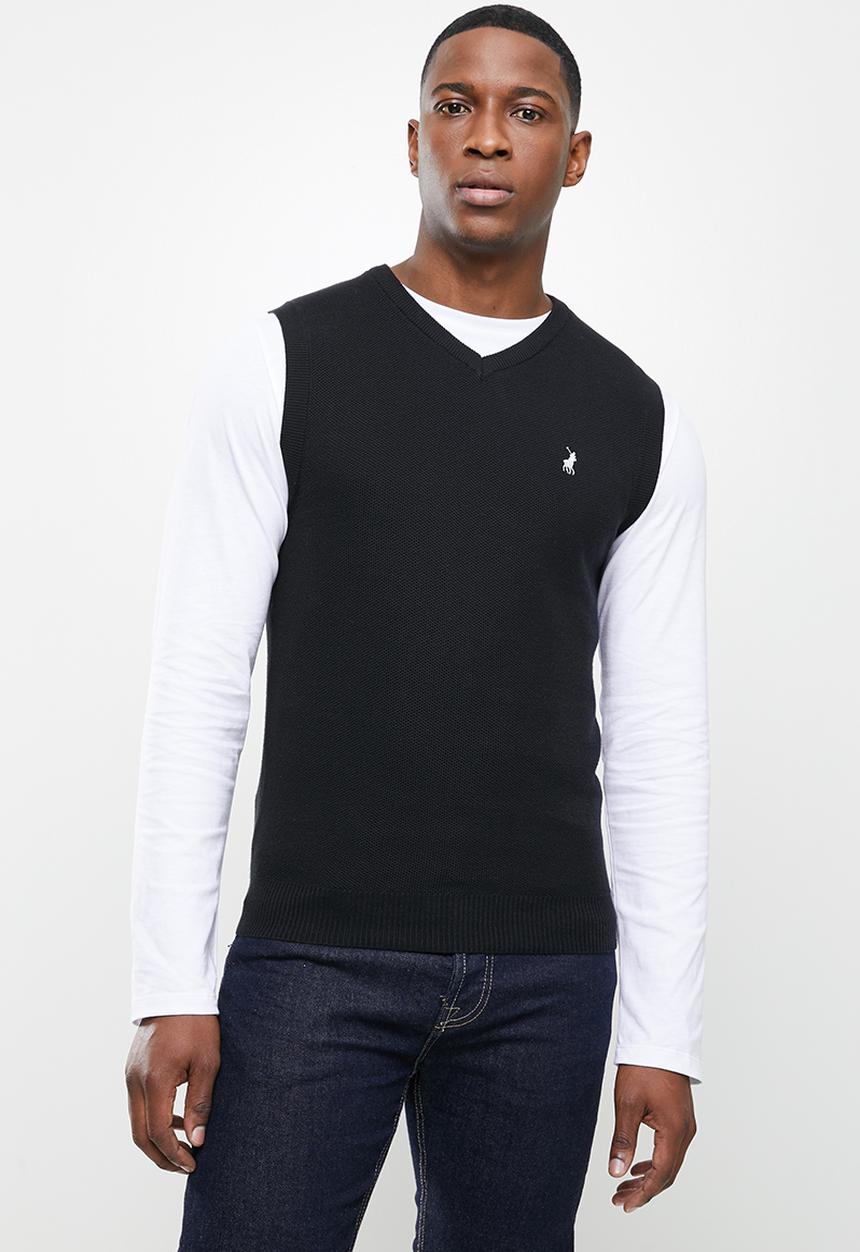 POLO - Levi v-neck knitwear - black
