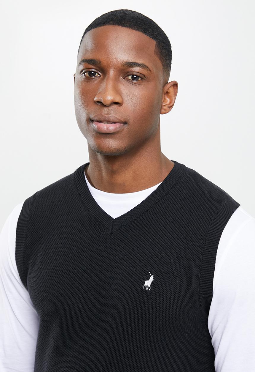 POLO - Levi v-neck knitwear - black