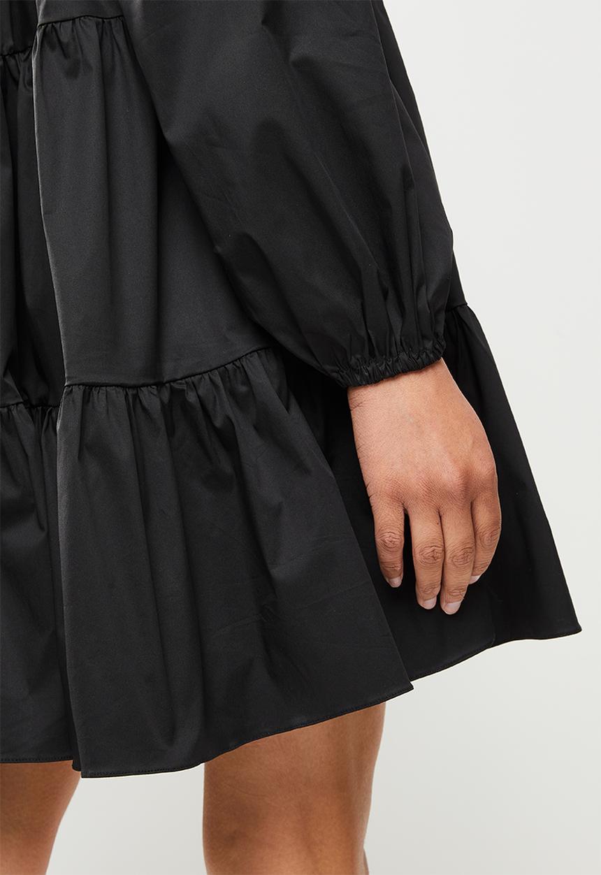 Glamorous - Volume sleeve tiered dress - black