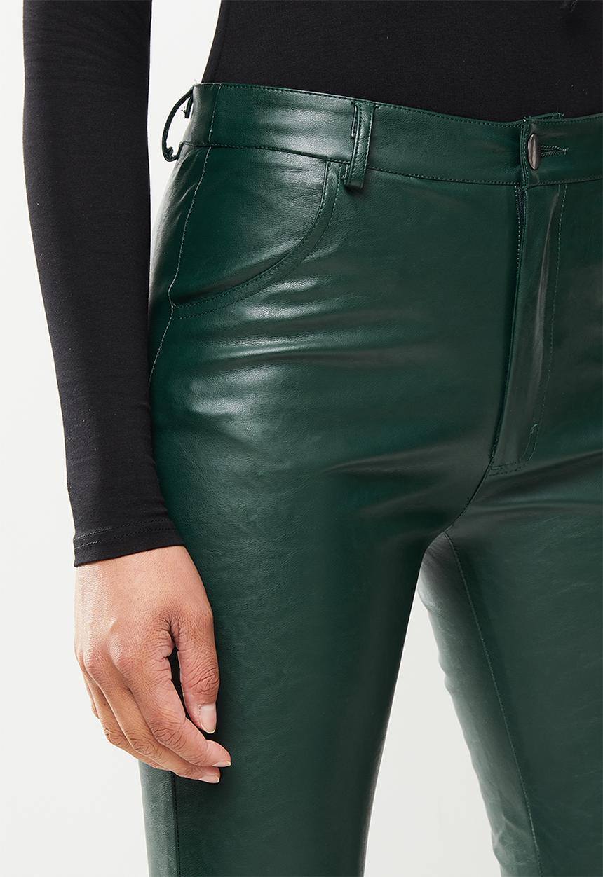 Glamorous - Pu high waisted trouser - forest green