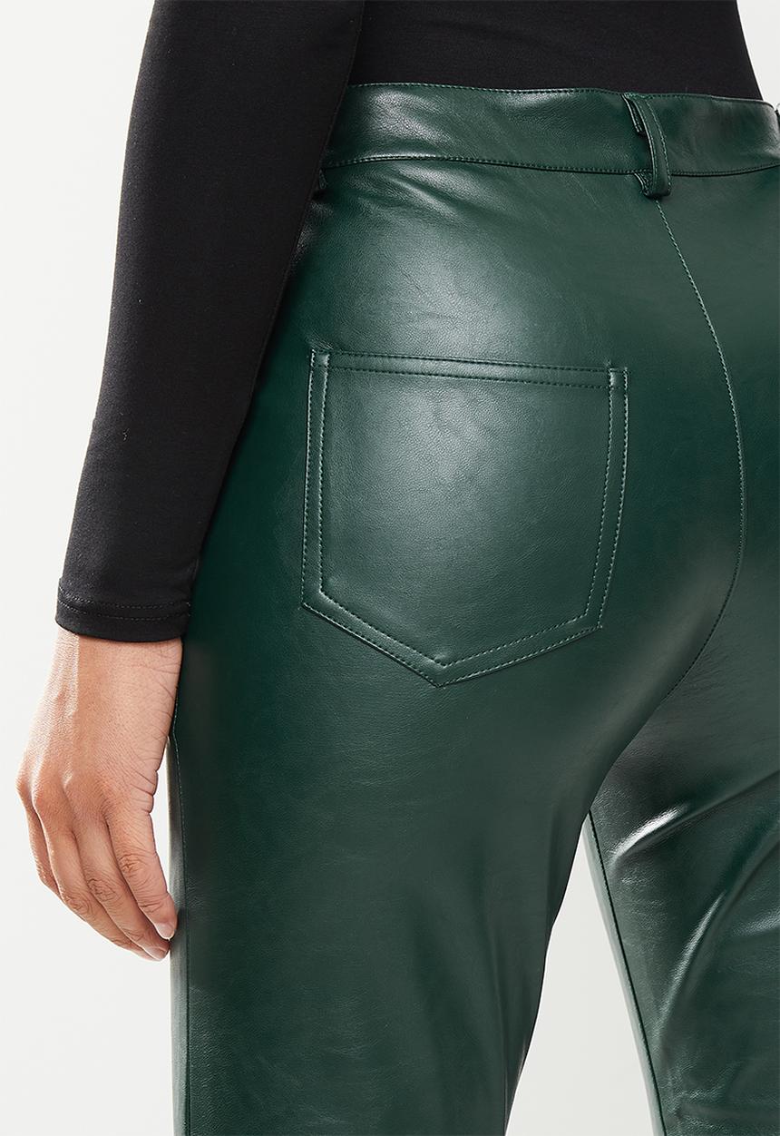Glamorous - Pu high waisted trouser - forest green