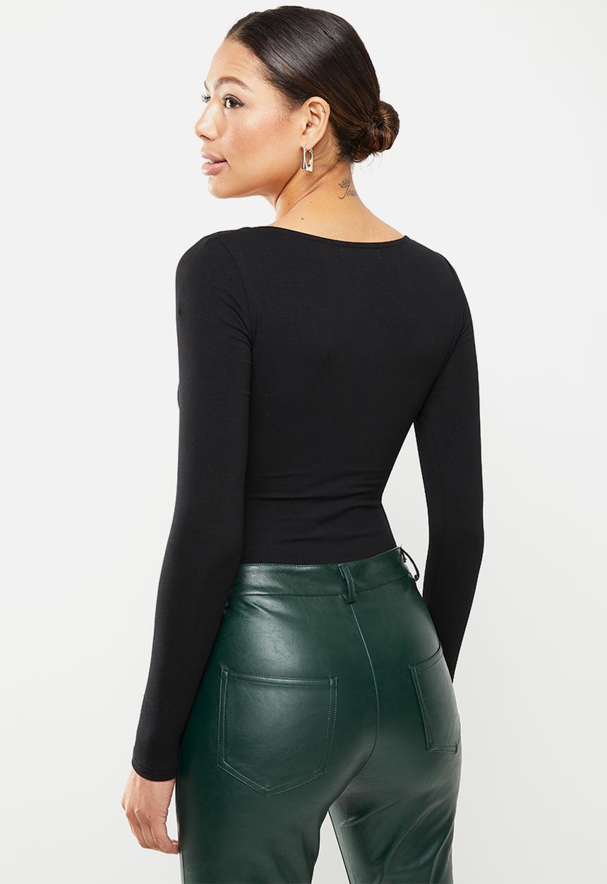 Glamorous - Tie front knit - black
