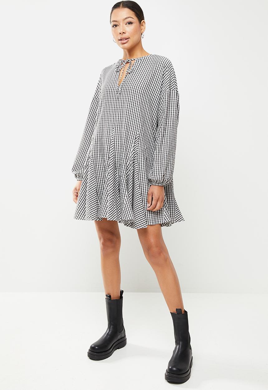 Glamorous - Gingham check dress - black & white