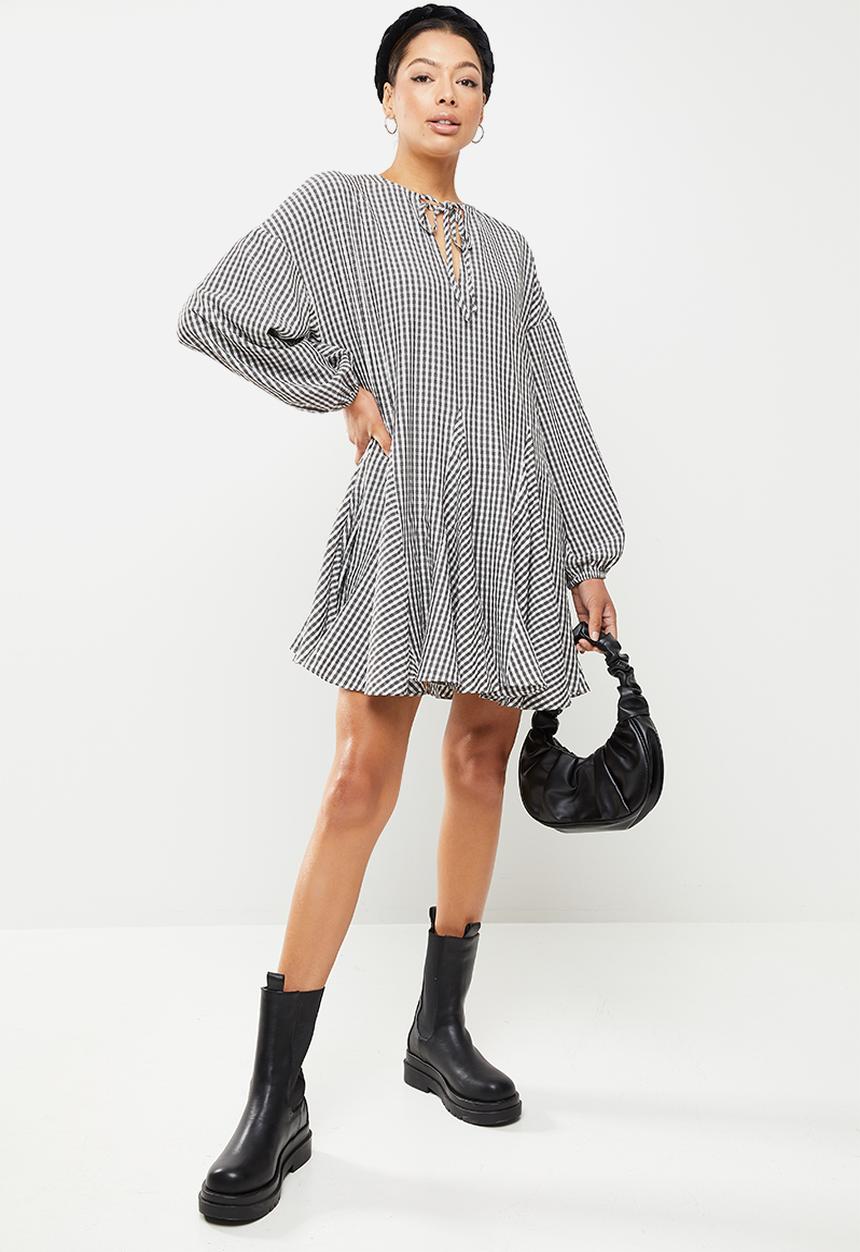 Glamorous - Gingham check dress - black & white