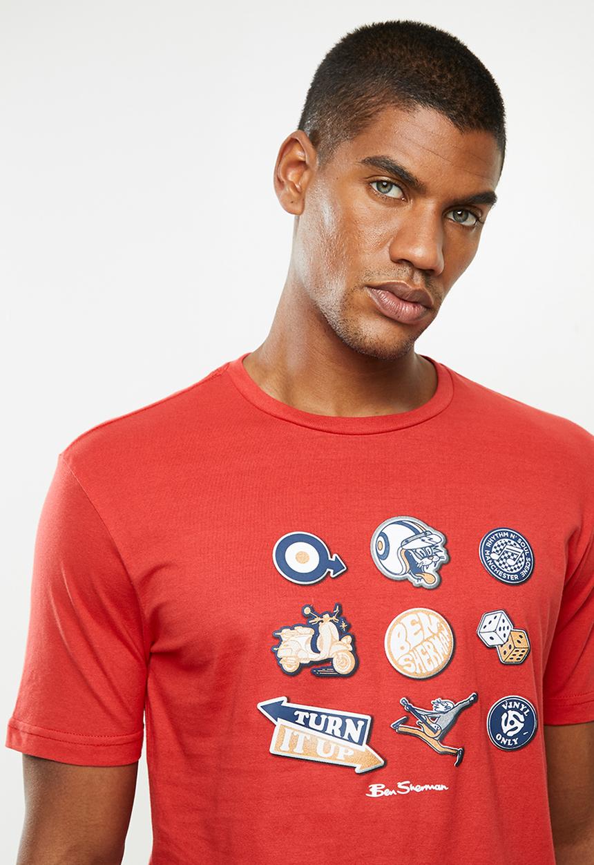 Ben Sherman - Sticker pack tee - red