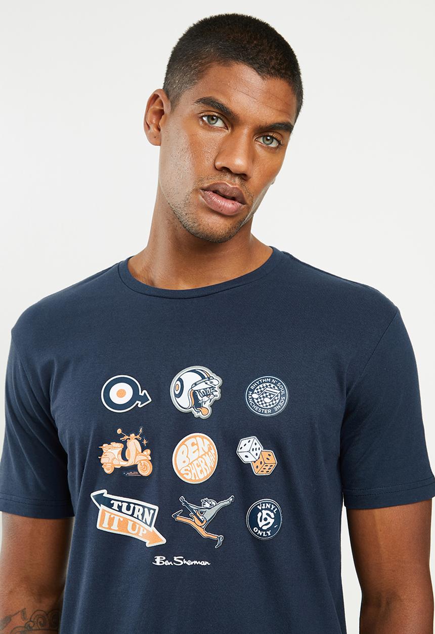 Ben Sherman - Sticker pack tee - navy