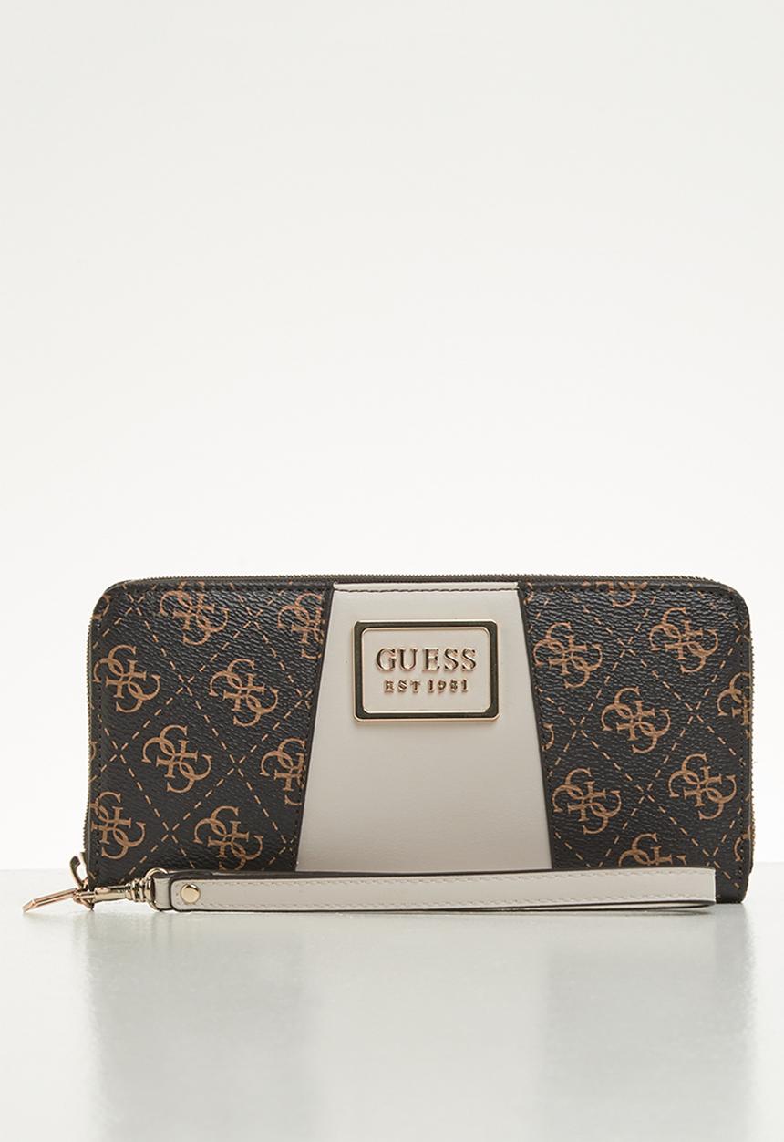 GUESS - Tyren slg large zip around - brown & stone