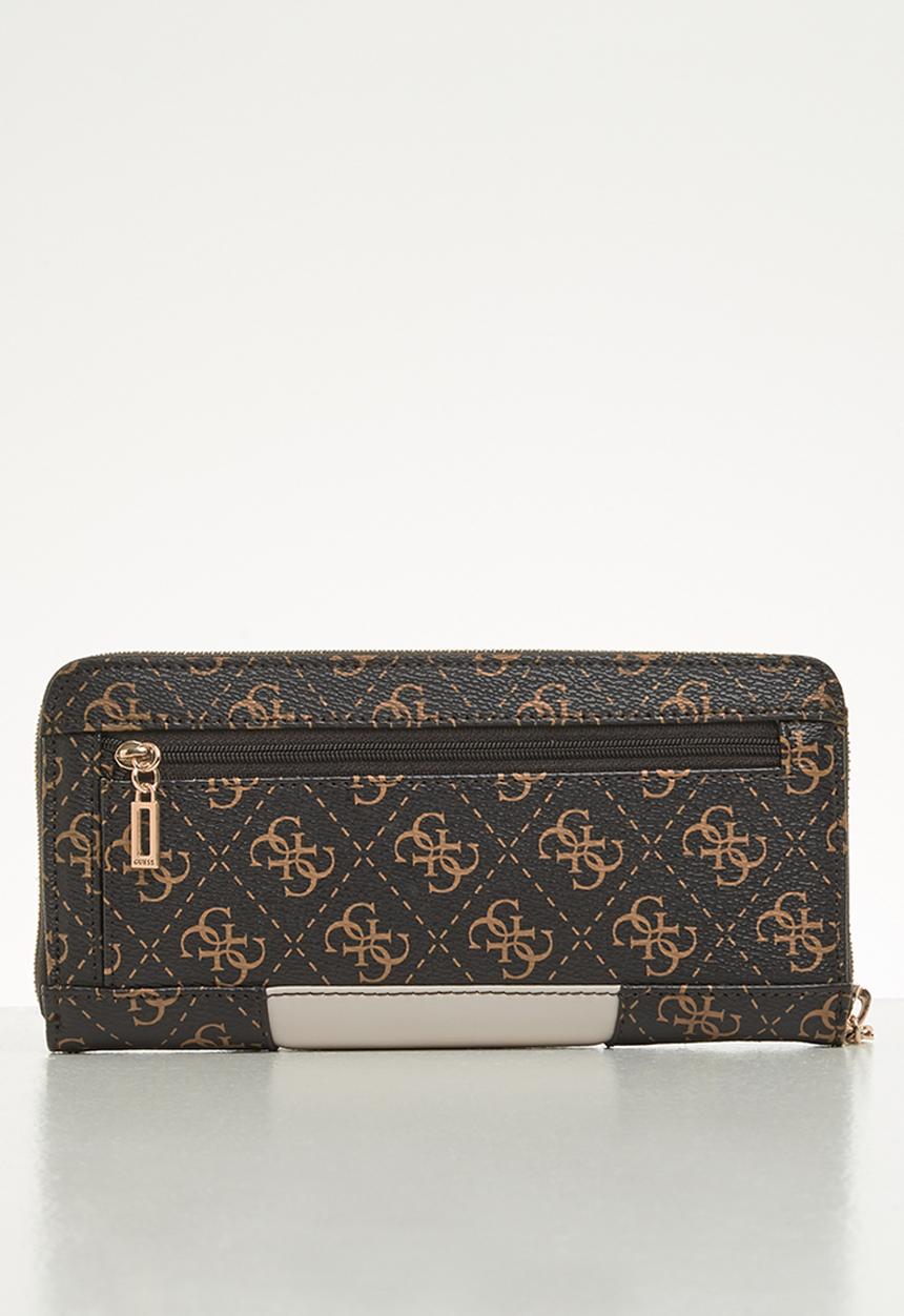 GUESS - Tyren slg large zip around - brown & stone