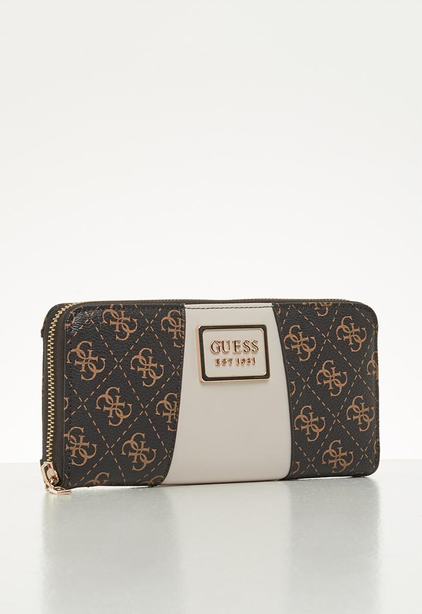 GUESS - Tyren slg large zip around - brown & stone