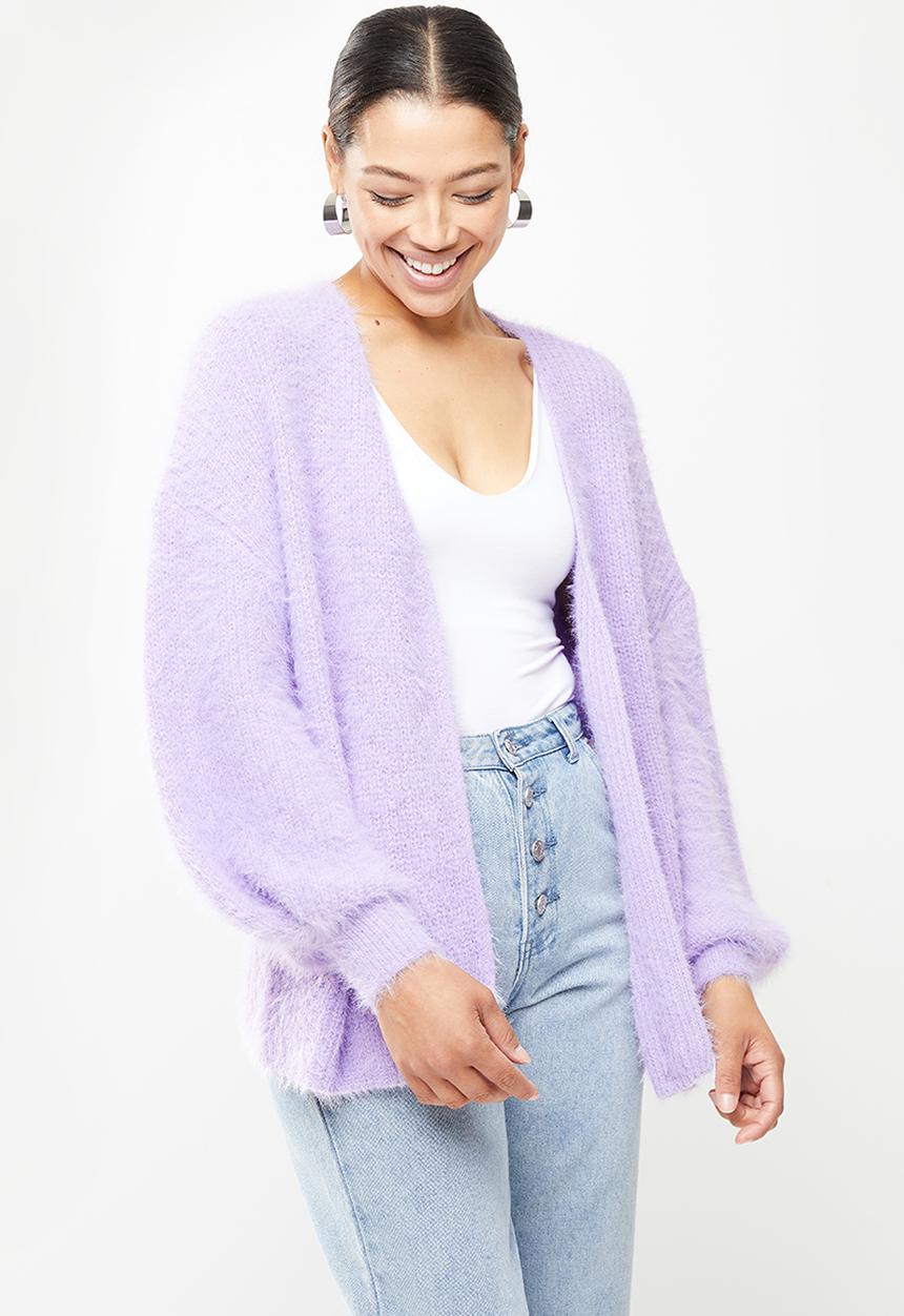 Missguided - Fluffy longline cardigan - lilac