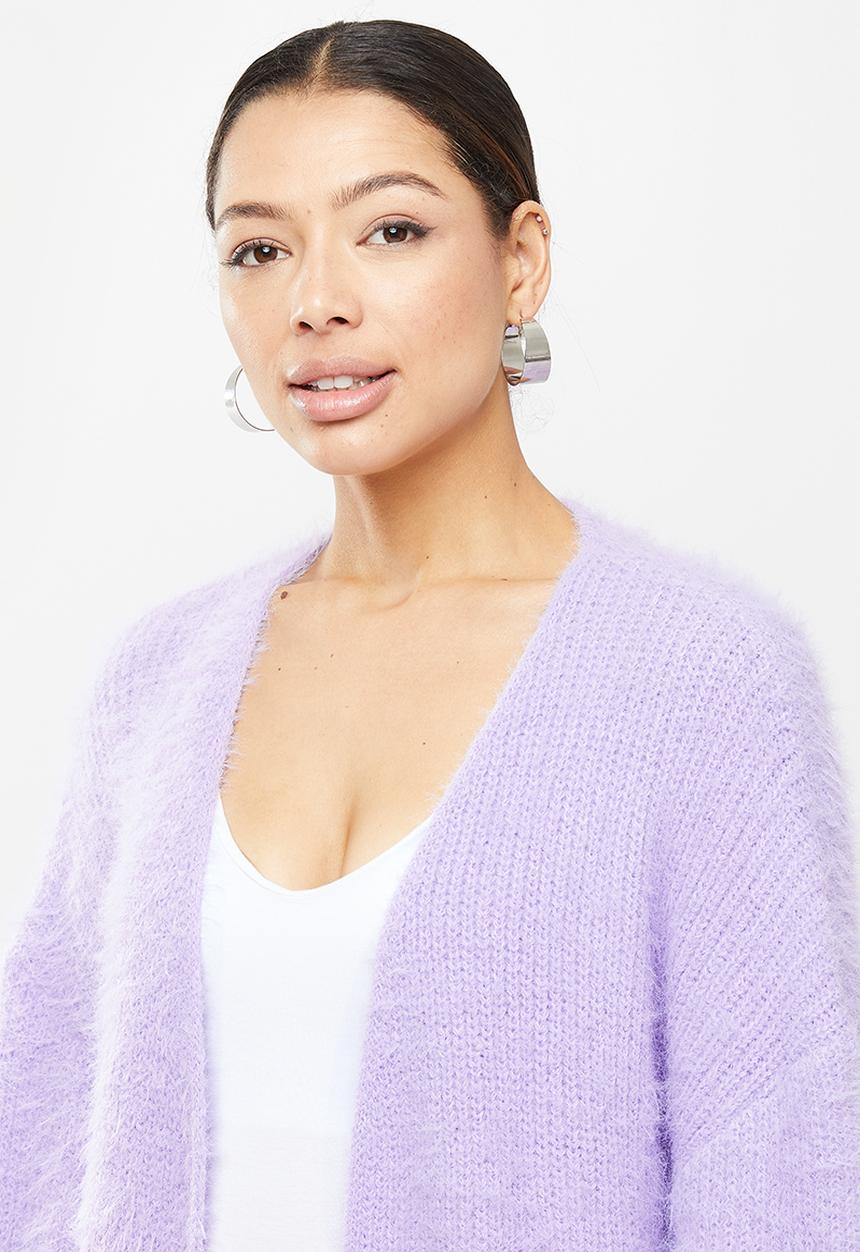 Missguided - Fluffy longline cardigan - lilac