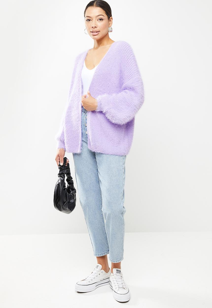 Missguided - Fluffy longline cardigan - lilac