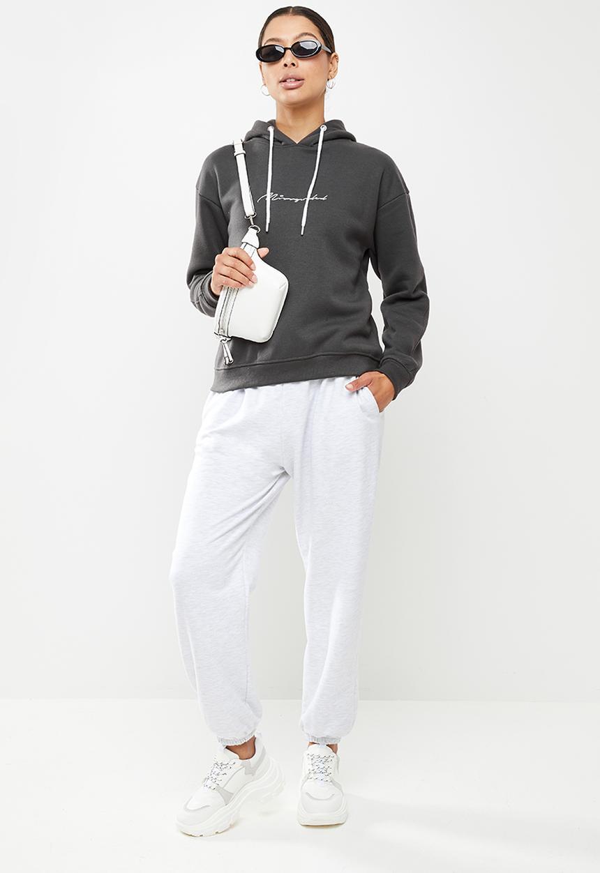 Missguided - Missguided script seam detail hoodie - grey