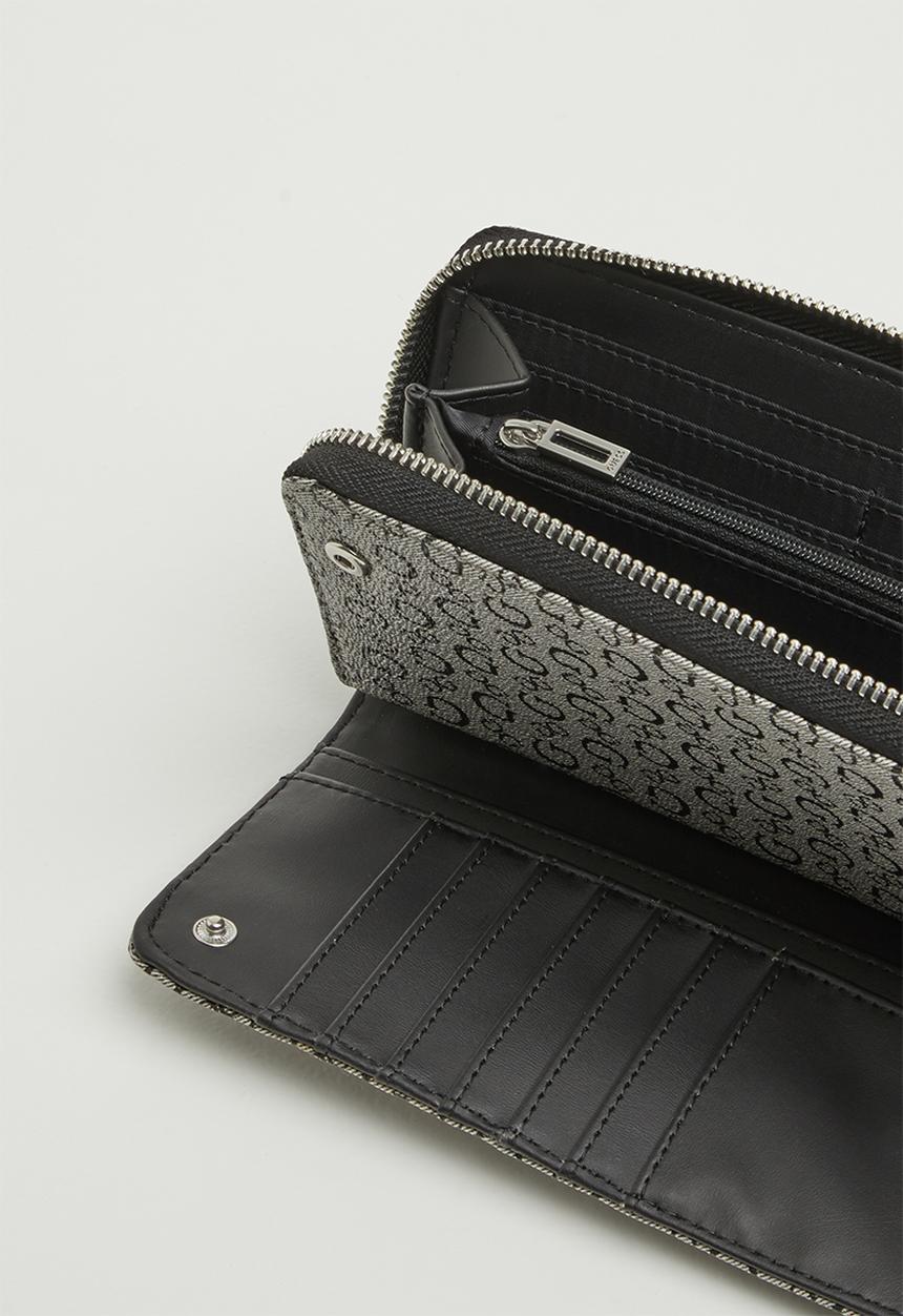 GUESS - Buoso slg multi zip around wrs - black & grey 