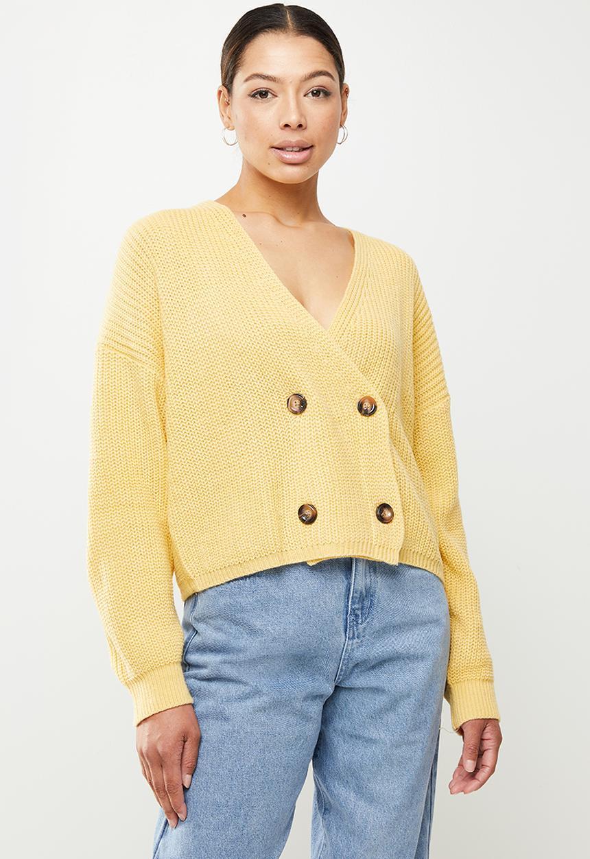 Missguided - Double breasted cardigan - yellow