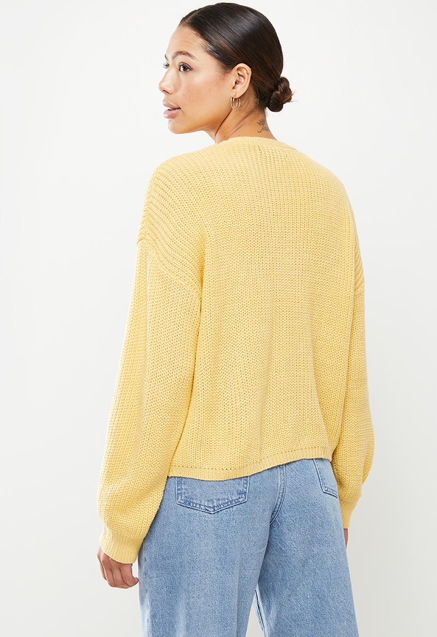 Missguided - Double breasted cardigan - yellow