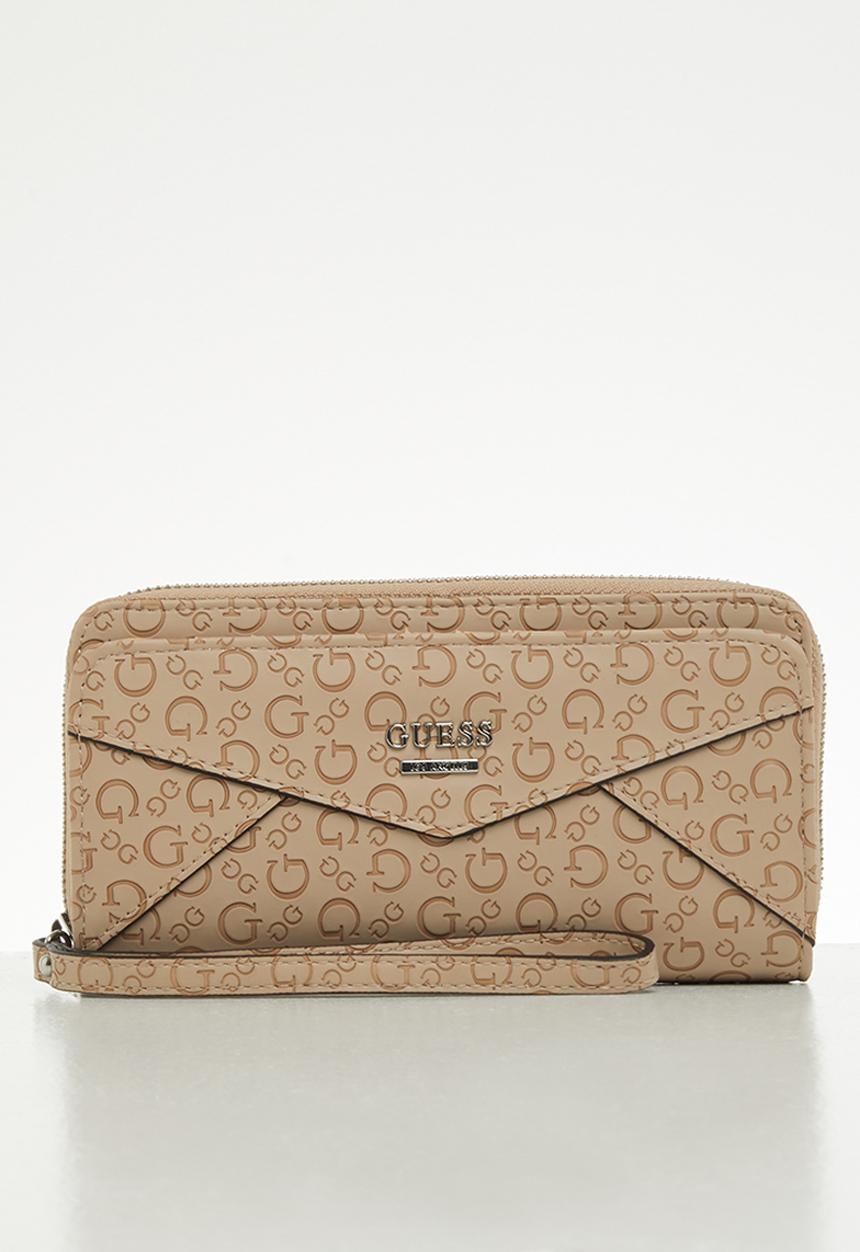 GUESS - Buoso slg multi zip around wrs - latte