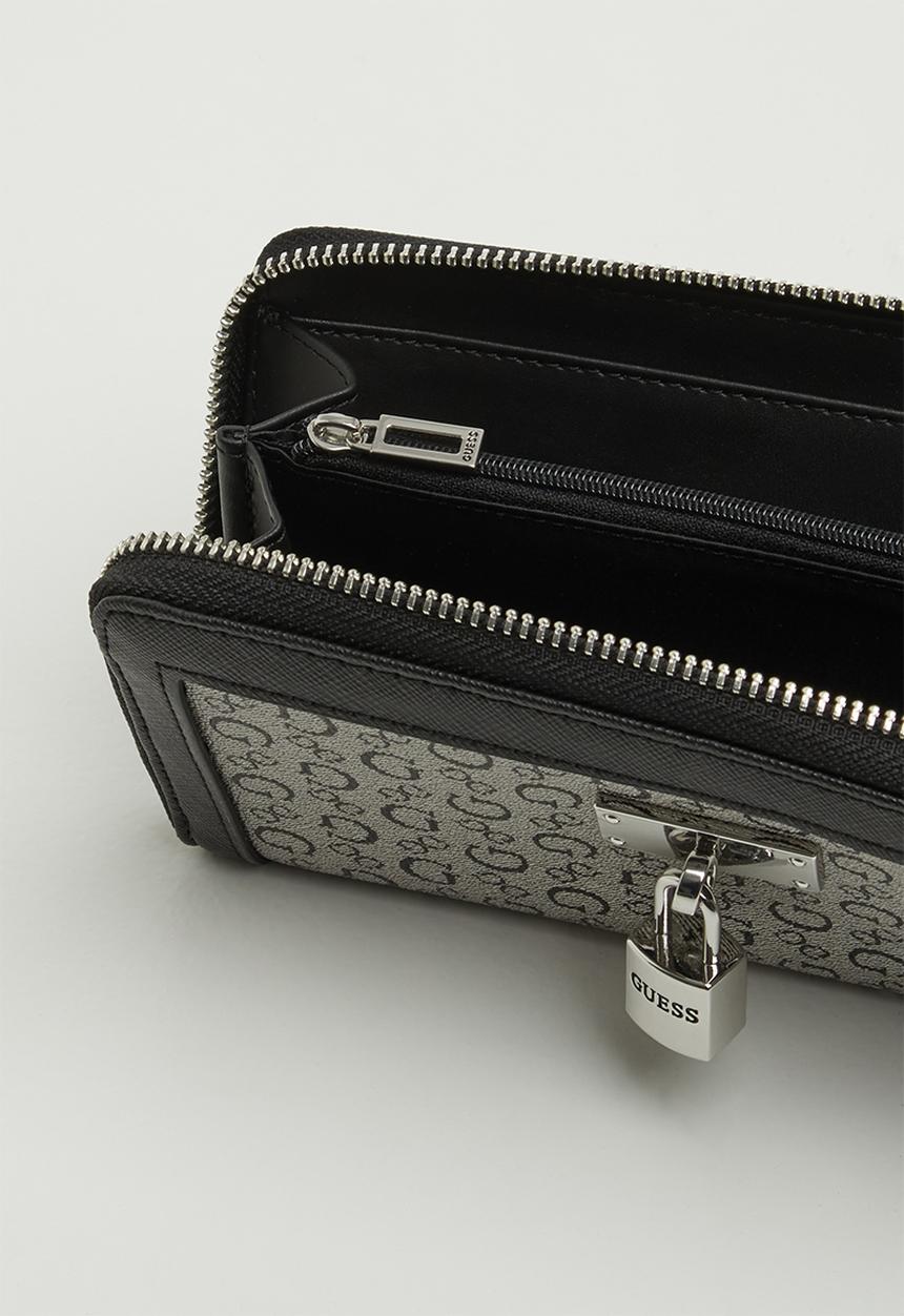 GUESS - Kravitz slg medium zip around - black