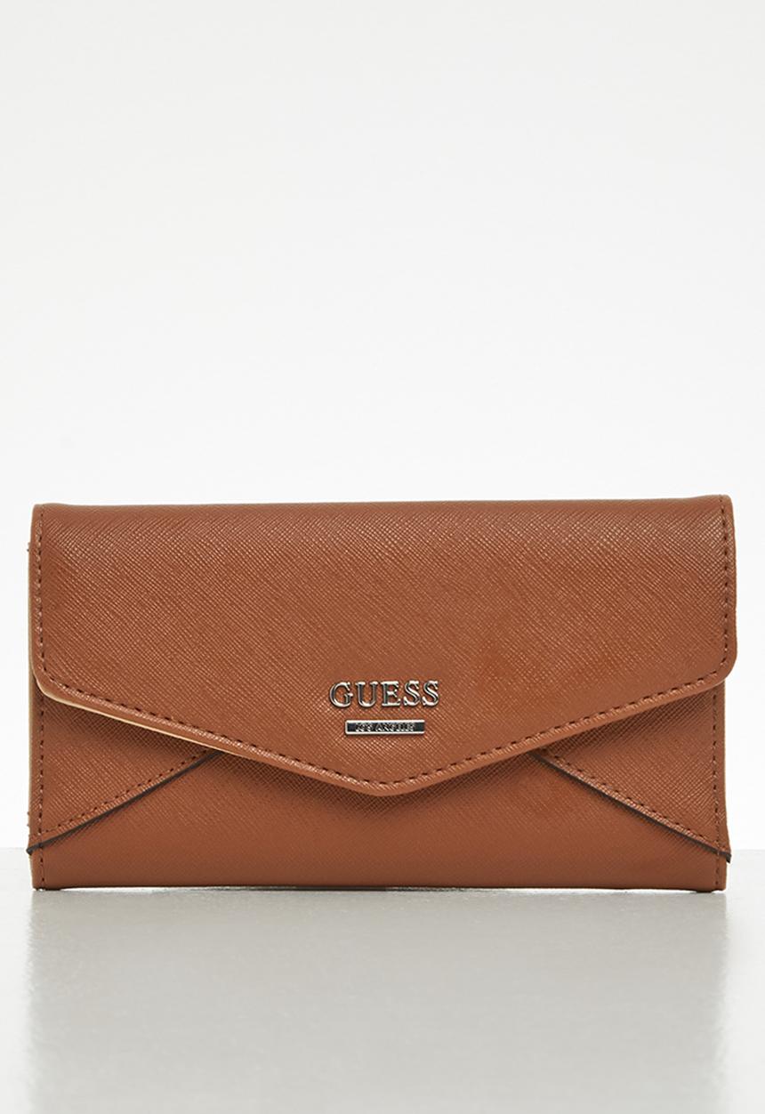 GUESS - Buoso slg slim clutch - brown 