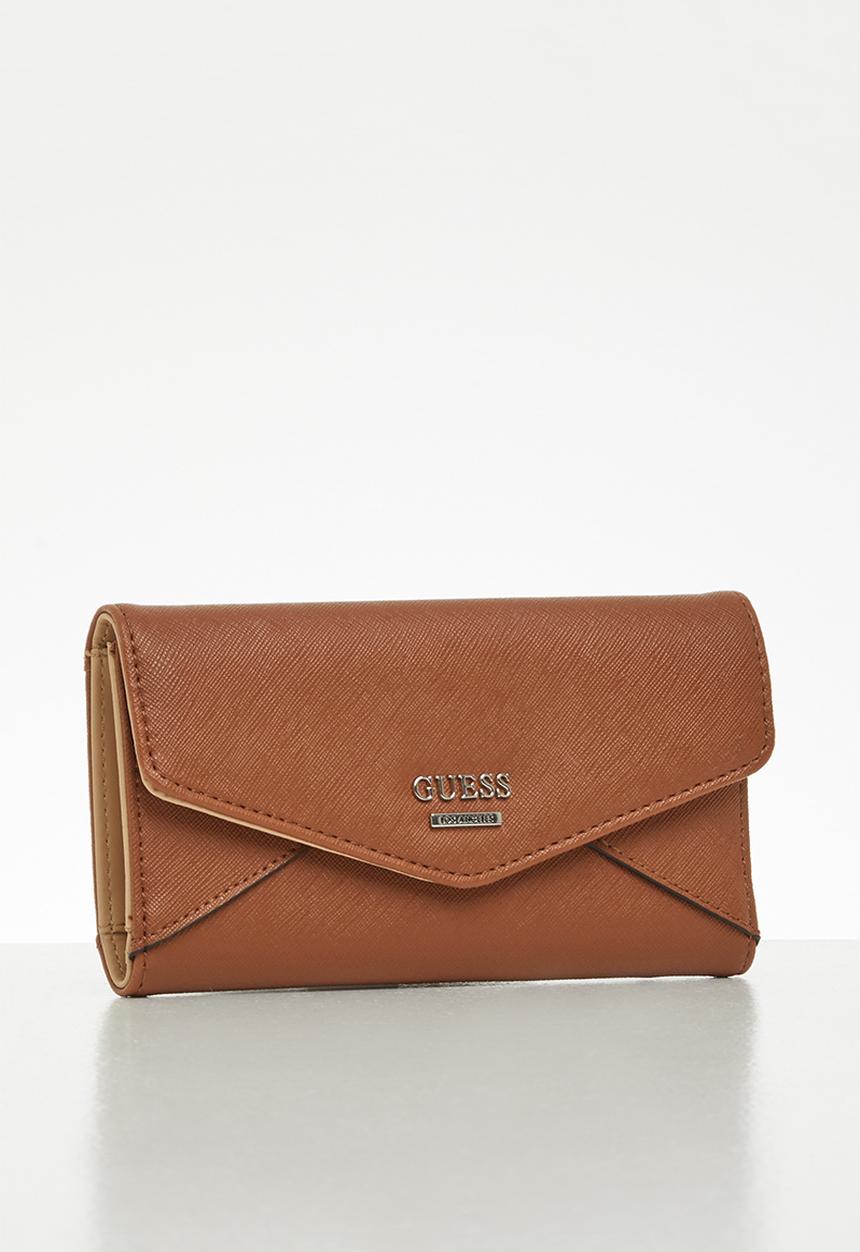 GUESS - Buoso slg slim clutch - brown 