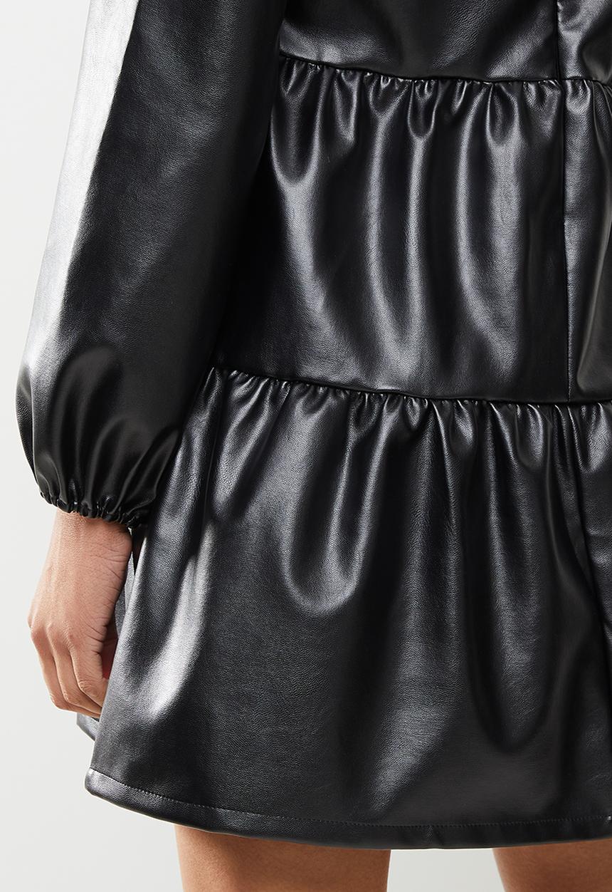 Missguided - Pu smock dress - black
