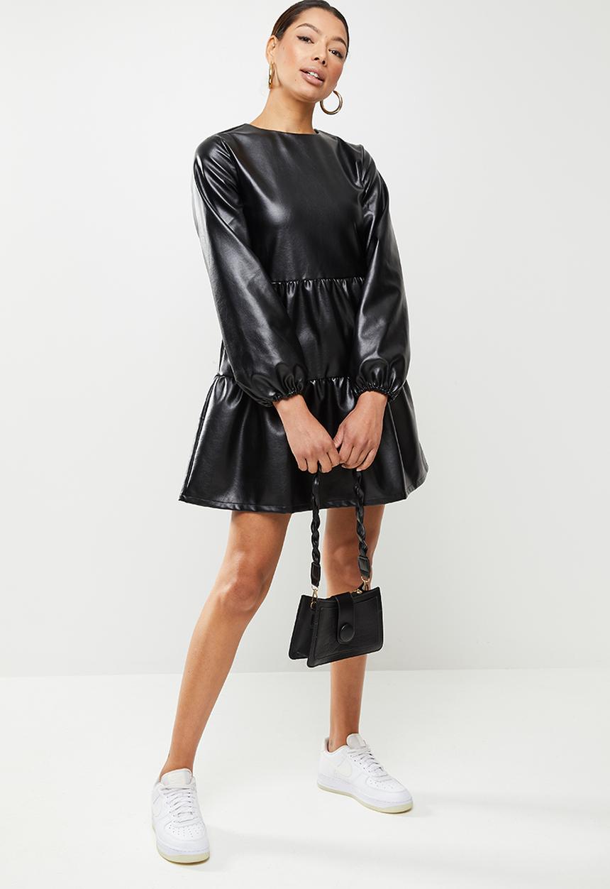 Missguided - Pu smock dress - black
