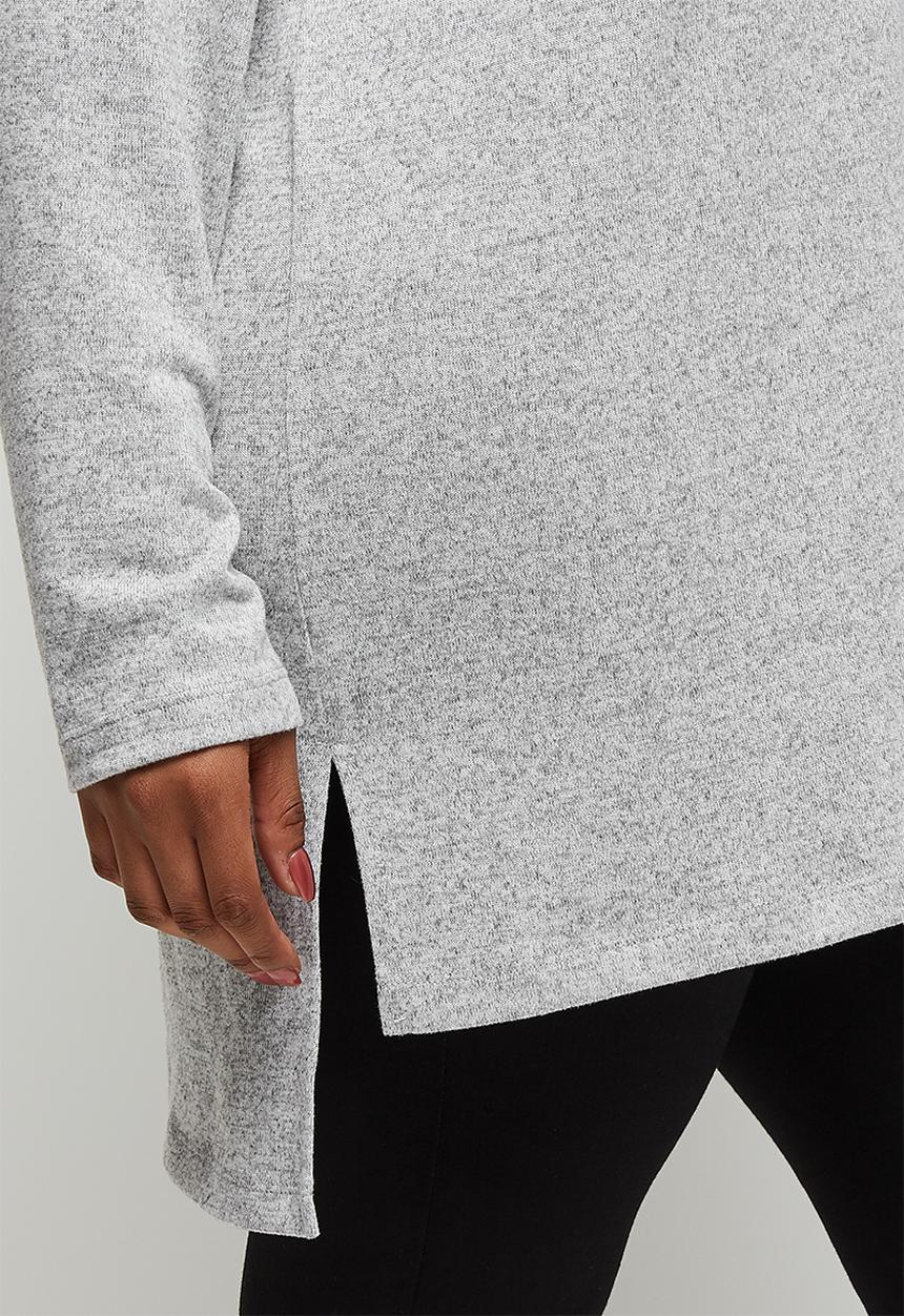 edit Plus - Ll drop shoulder roll neck tee - grey 