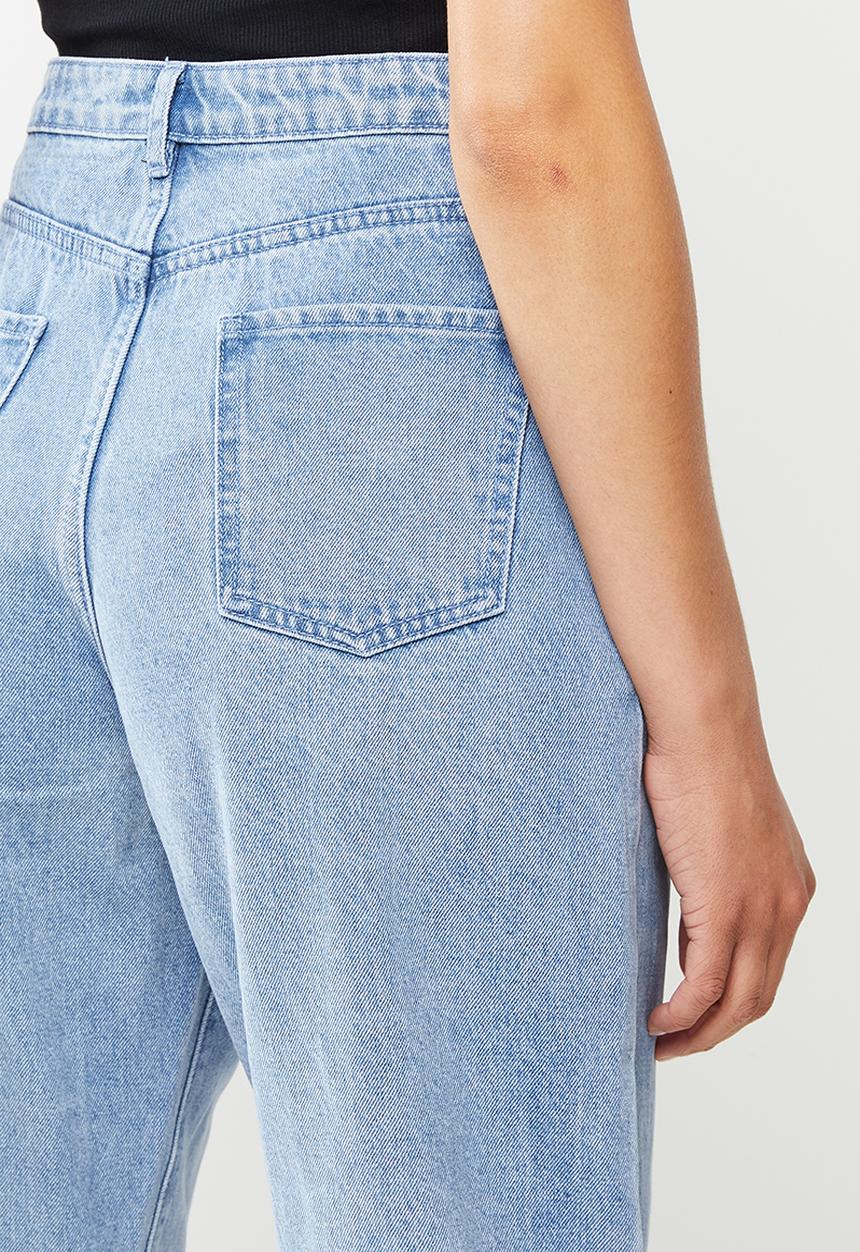 Missguided - Super wide leg tapered jean - blue