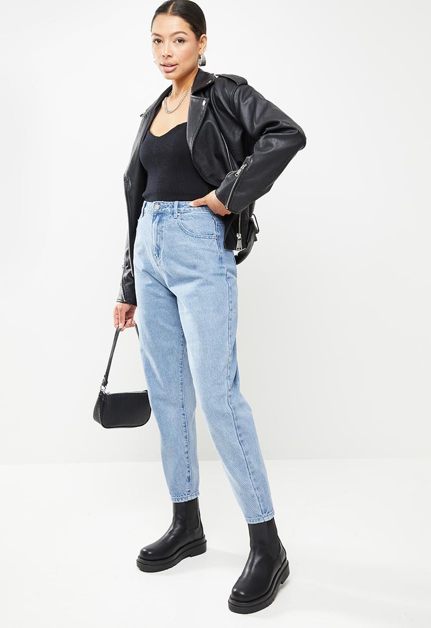 Missguided - Super wide leg tapered jean - blue