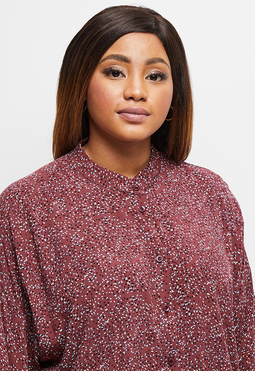 edit Plus - Mandarin collar shirt - multi 