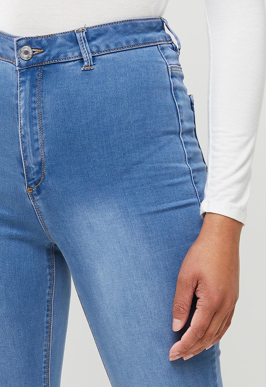 Missguided - Vice split hem detail super jeans - blue