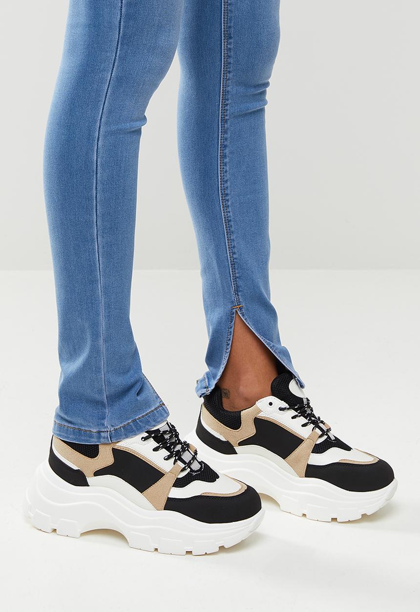 Missguided - Vice split hem detail super jeans - blue