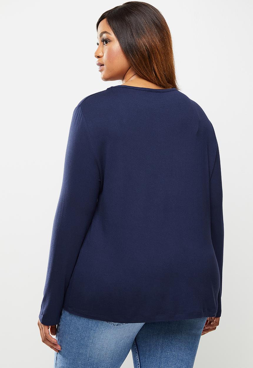 POLO - Plus toronto long sleeve basic T-shirt - navy