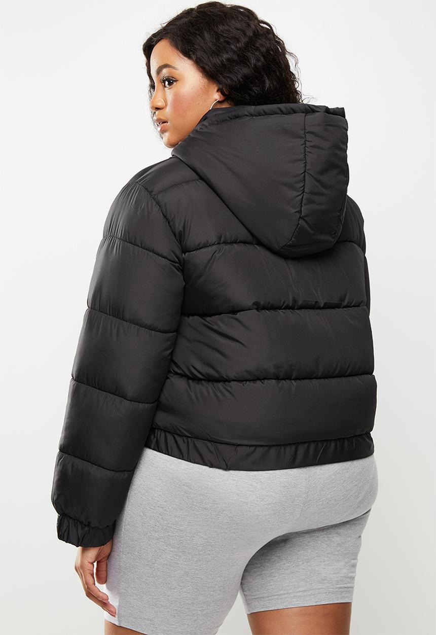 Missguided - Plus size hooded puffer jacket - black
