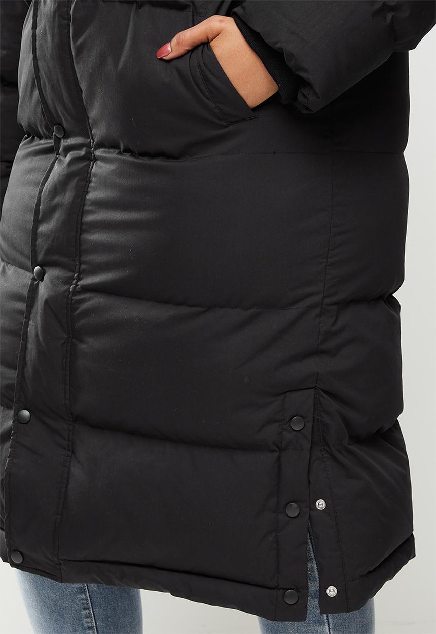Missguided - Plus size long line puffa - black