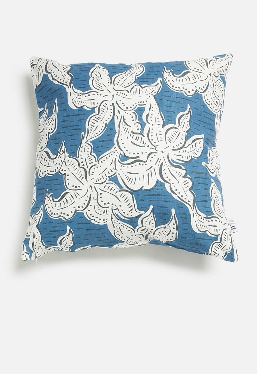 Sixth Floor - Flower pop cushion cover - blue & white